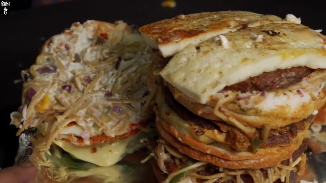 Rs 500 Ka Burj Khalifa Burger _ Street Food India _ Eat & Win ₹2100