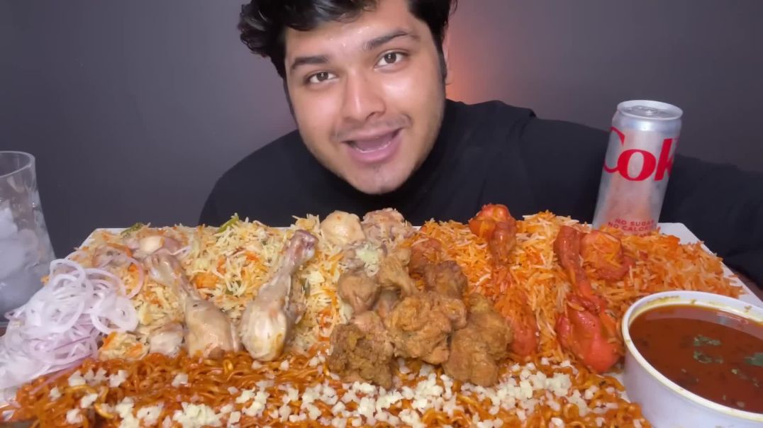 HYDERABADI CHICKEN BIRYANI 🍗vs MURADABADI BIRYANI   BIRYANI EATING   EATING SHOW   INDIAN MUKBANG