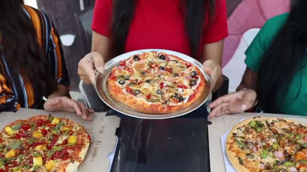 Domino's Pizza Vs Pizza Hut Vs Home Made Pizza Eating Challenge Pizza Competition Food Challeng