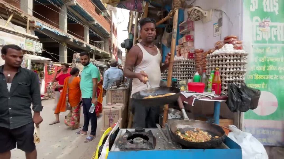 Bihari Babu Makes Delicious Bread Omelet _ Indian Street Food