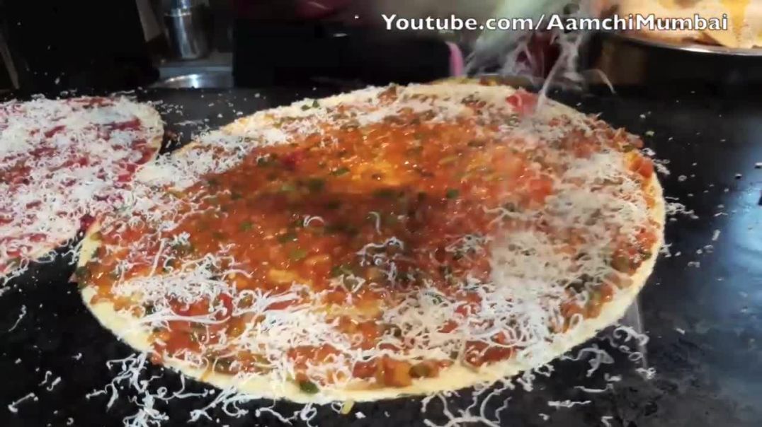 ⁣CHEESE MOUNTAIN Dosa _ BIG FAT Indian Pancake _ Indian Street Food