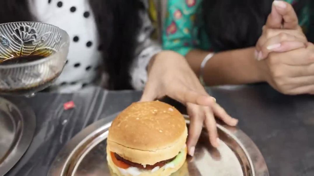 Golgappa and Burger Eating Challenge Good Food Vs Bad Food Food Challenge