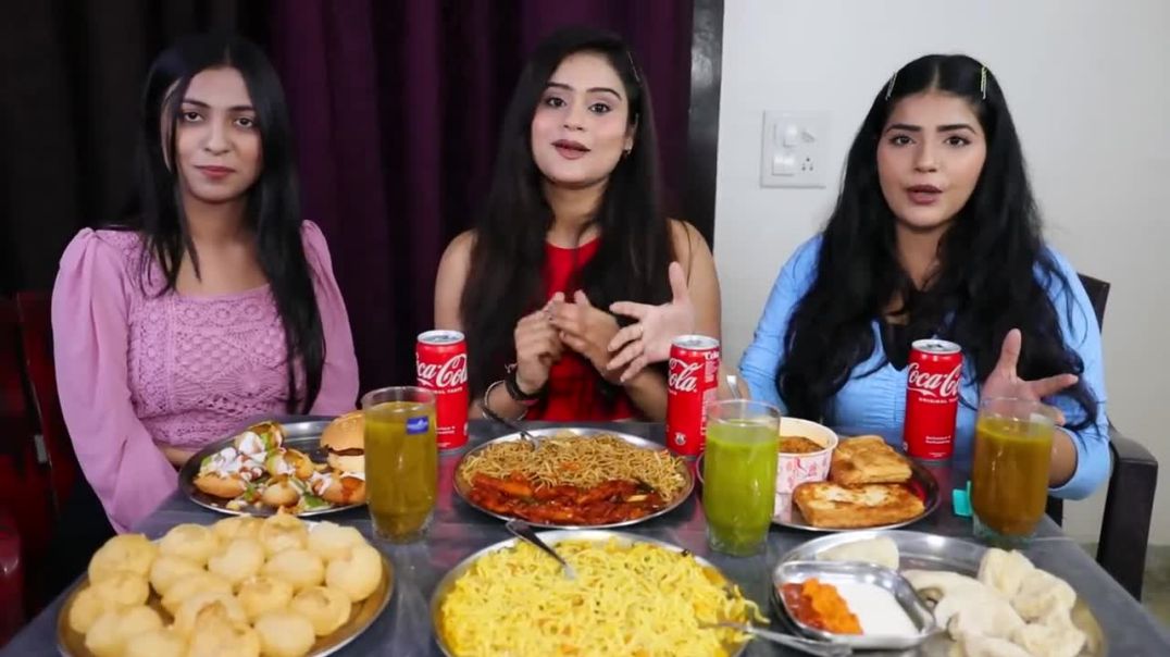 Indian Street Food Eating Challenge Golgappa, Dahi Puri, ChowMein, Momos, Burger, Maggi, Pav Bhaji
