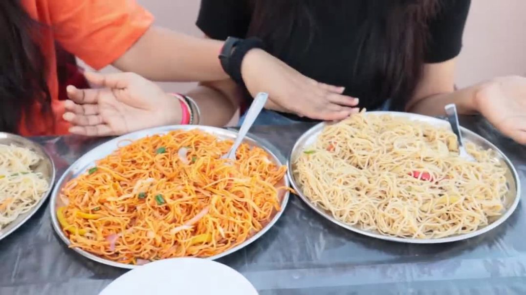 Chilli Garlic Noodles, Butter Garlic Noodles and Hakka Noodles Finished in 10 Seconds Challenge