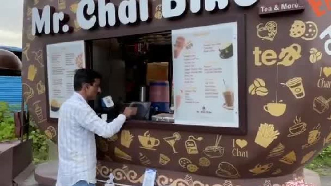 Chai on Wheels - Tea Cup Shaped Tea Van #shorts #indianstreetfood