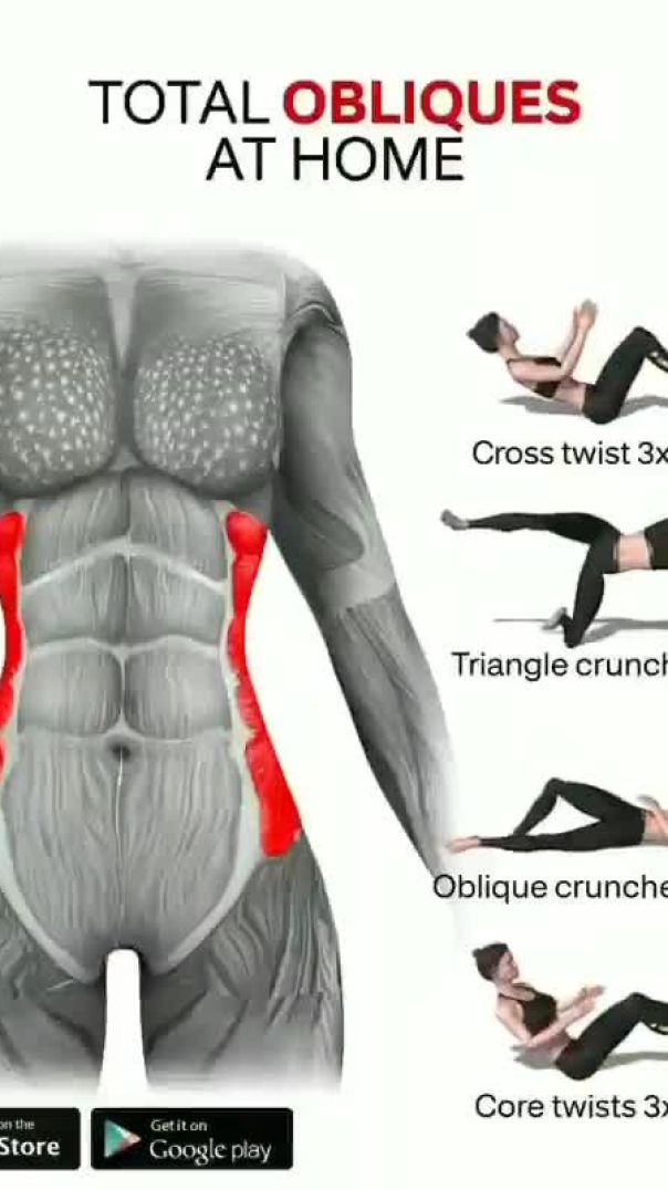 ⁣Love Handel Home workouts