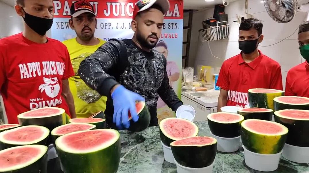 ⁣Blockbuster Watermelon Cream _ India's Popular Pappu Juice Wala _ Indian Street Food