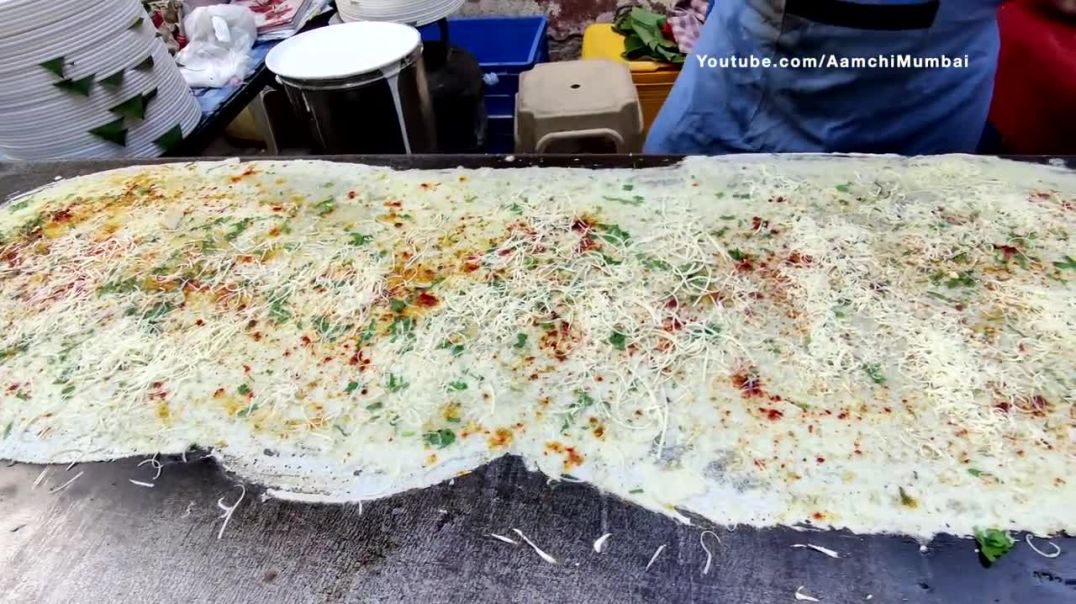 ⁣Biggest Crispy Cheese Dosa _ 4 Feet Long Dosa _ Indian Street Food
