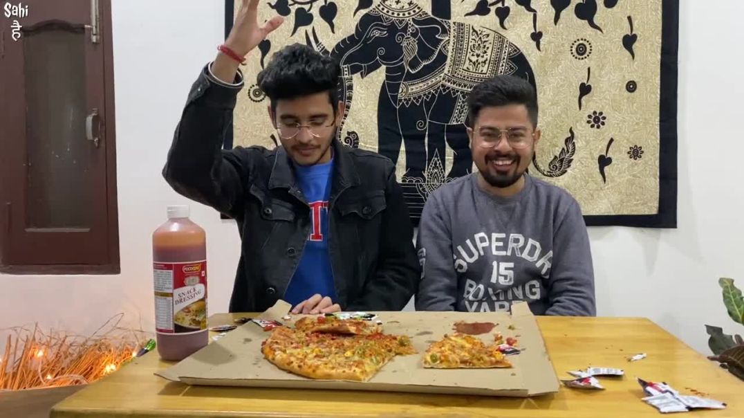 ⁣Monster Extreme Spicy Pizza Challenge _ Food Challenge _ Bhai Vs Bhai _ Food Competition