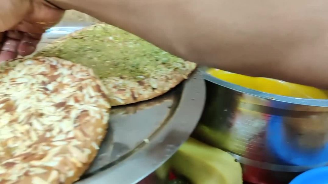 Almond Pista Sheermal Bread Dipped in Pure Ghee _ Indian Street Food