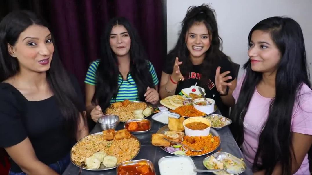 INDIAN FOOD Vs CHINESE FOOD CHALLENGE Momos, Fried Rice, Chow Mein, Samosa, Pav Bhaji, Patties etc
