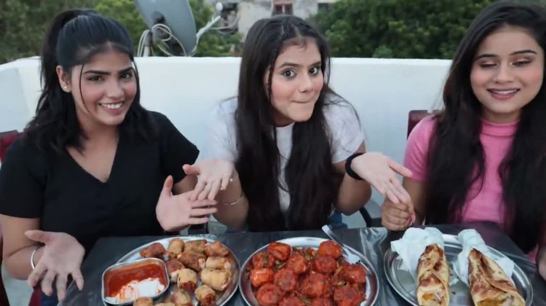 Chilli Paneer Momos, Paneer Spring Rolls and Paneer Tandoori Rolls Eating Challenge Food Challenge