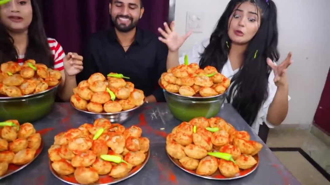 ⁣Girls Vs Boys Spiciest Golgappa, Pani Puri Eating Challenge Golgappa Challenge Pani Puri Challenge