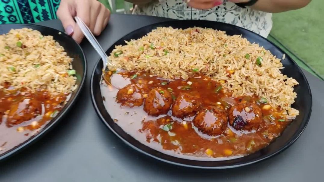 Fried Rice and Manchurian Challenge Fried Rice and Manchurian Eating Competition Food Challenge