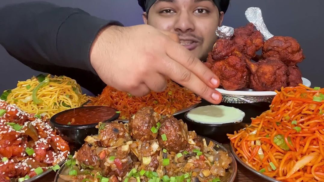 ⁣CHICKEN LOLLIPOP, CHICKEN FRIED RICE,HAKKA NOODLES,CHILLY POTATO,MANCURIAN   FOOD EATING VIDEOS