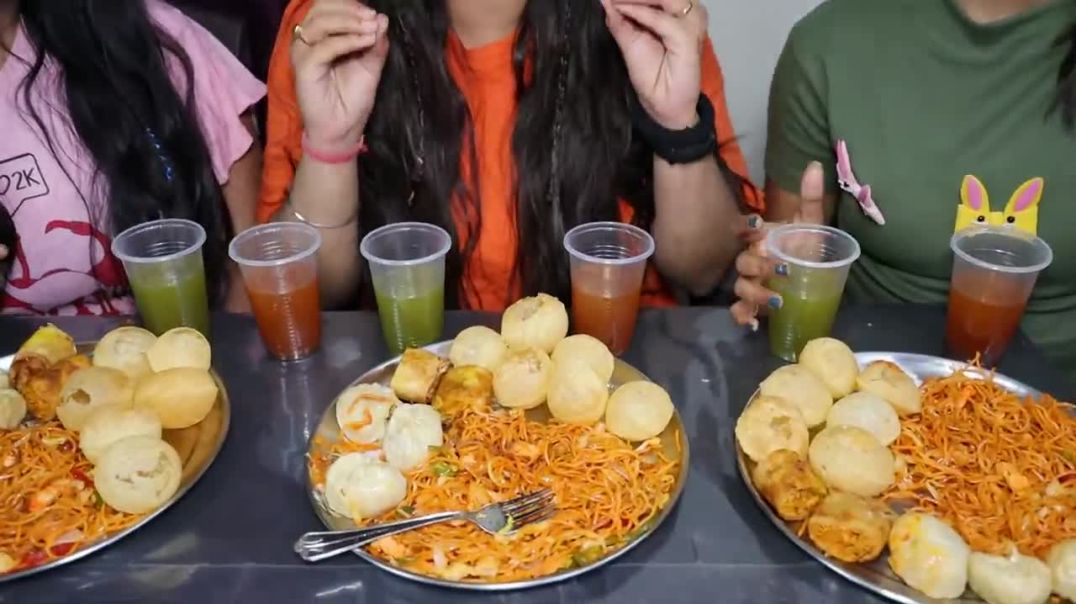 2 Minutes Golgappa, Spring Roll, Noodles and Momos Eating Challenge Food Challenge