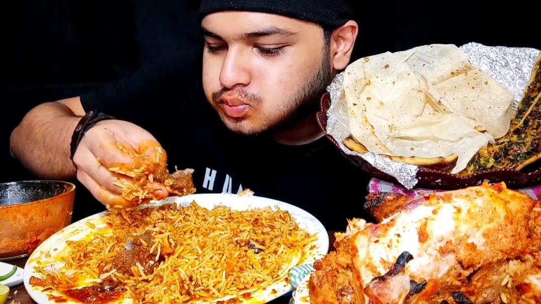 CREAMY  WHOLE BUTTER CHICKEN AND SPICY  MUTTON CURRY WITH BASMATI RICE   EATING SHOW   MUKBANG