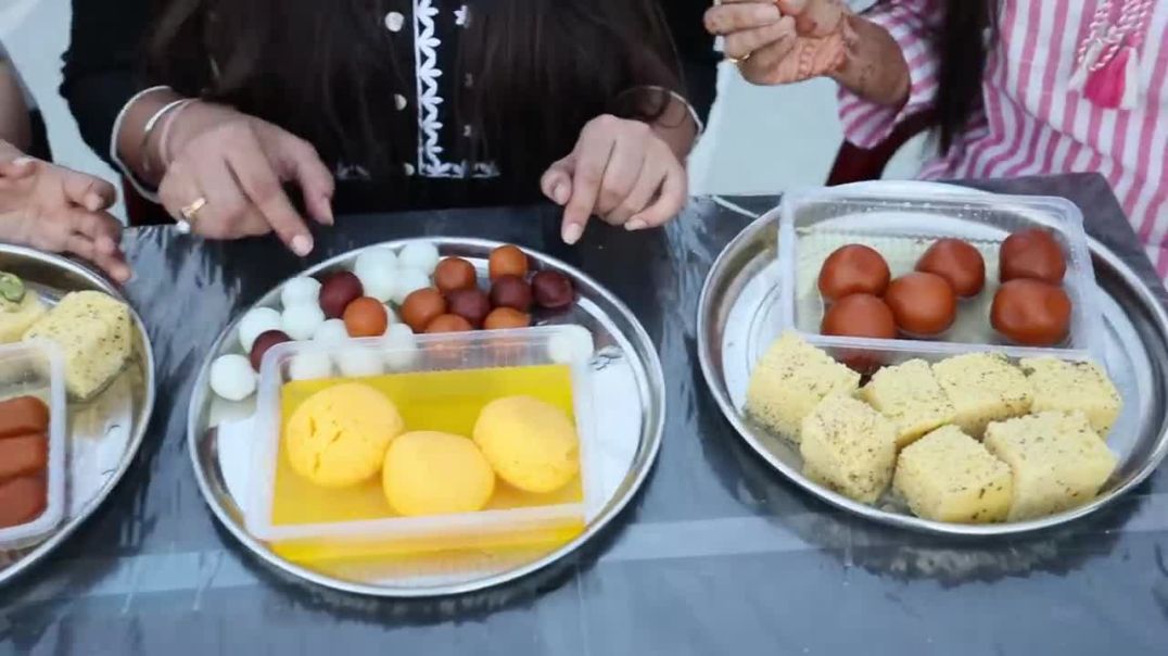 Indian Sweets and Dhokla Eating Challenge Indian Desserts Eating Competition Food Challenge