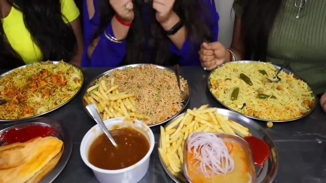⁣Fried Rice, Patties, Biryani, French Fries, Paneer Rice and Soup Eating Challenge Food Challenge