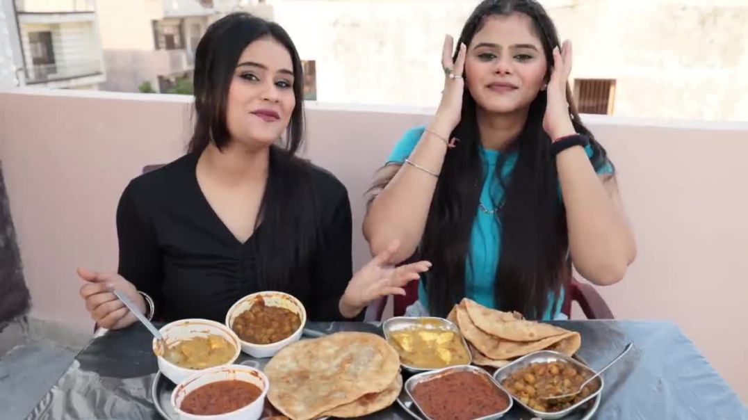Chole Bhature with Shahi Paneer and Dal Makhani Eating Challenge Food Challenge