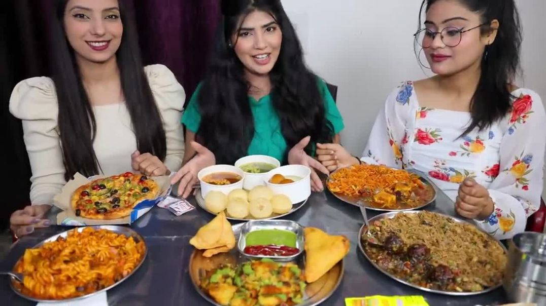 Indian Food Vs Chinese Food Vs Italian Food Challenge Golgappa, Samosa, Noodles, Pizza, Pasta etc