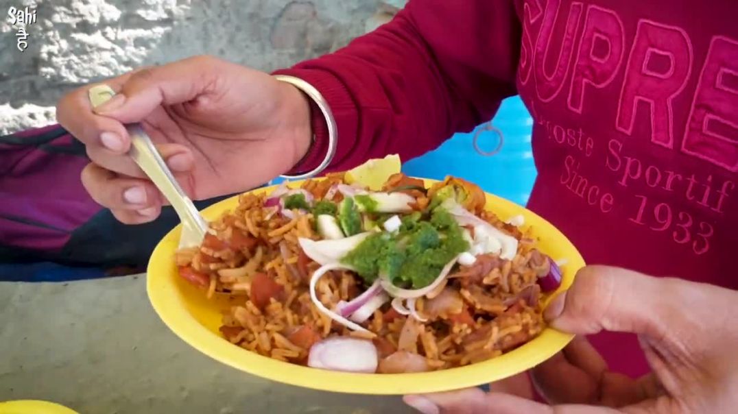 ⁣Soya Chaap Biryani _ Tawa Pulao _ Rumali Roti _ Gravy Malai Chaap _ Street Food India Veg