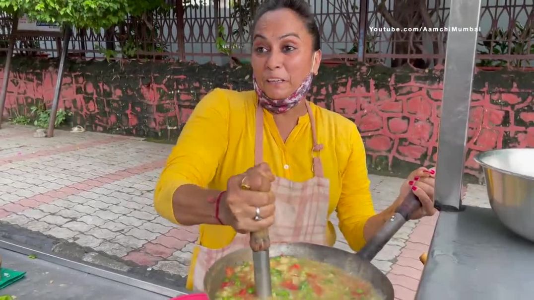 Aunty Makes Mumbai Style Tadke Wali Pav Bhaji _ Indian Street Food