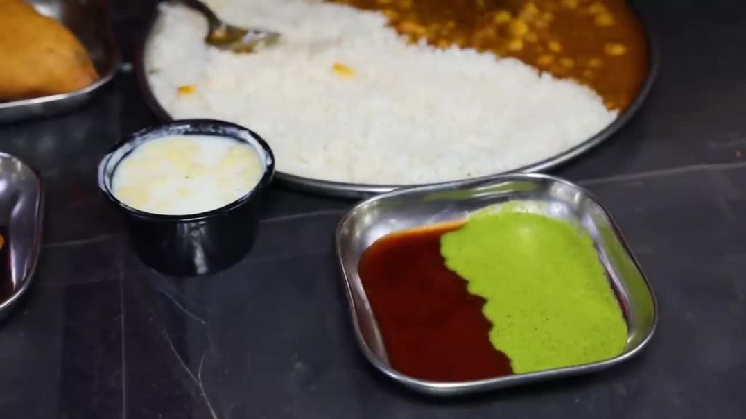 Kadhi Chawal, Chole Chawal, Samosa and Bread Pakora Eating Challenge Food Challenge