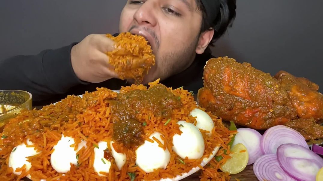 SPICY WHOLE CHICKEN CURRY WITH FRIED RICE AND EGGS   EATING SHOW   MUKBANG   EATING CHALLENGE