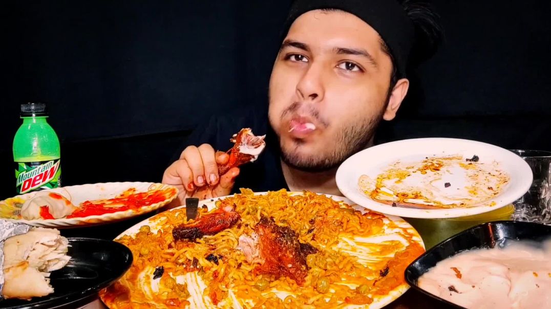 CHEESY MASALA MAGGI WITH MOMOS, TANDOORI CHICKEN AND EGG ROLLS   EATING SHOW   MOMOS EATING MUKBANG