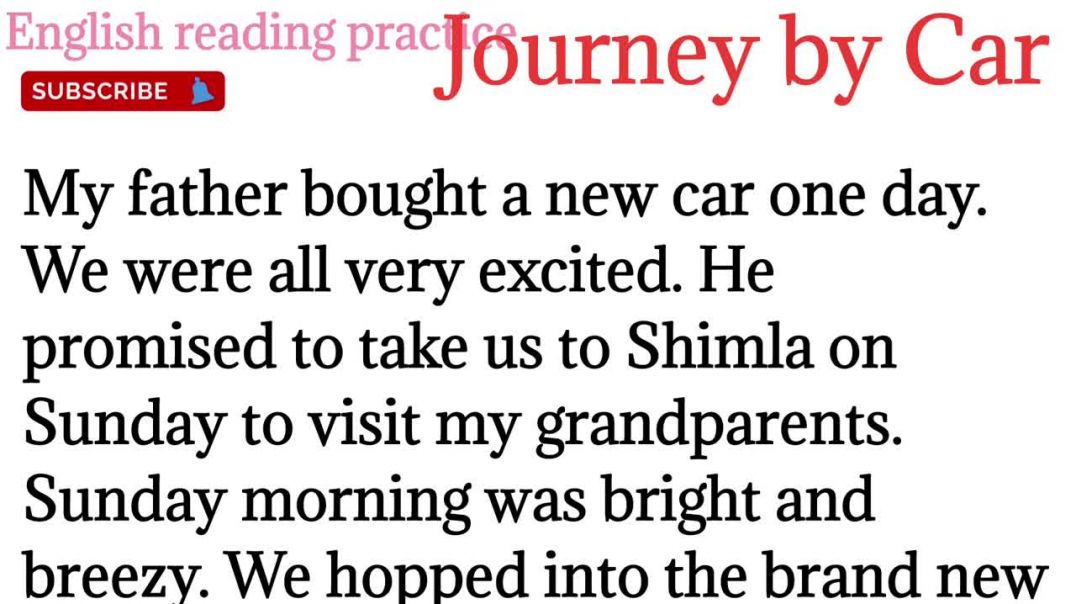 ⁣175,Simple past tense story_jounery by car_english to Hindi translation @English reading practice