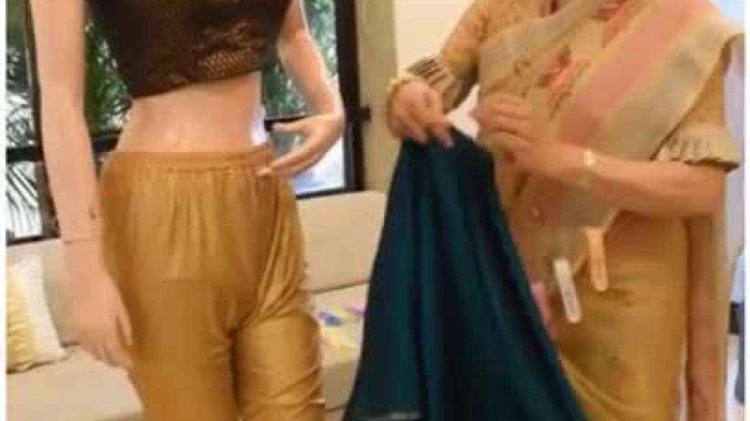 Style No- 19 How To Drape Two Different Colour Chiffon Sarees In One Look _ Kalpana Shah Sari Drapes