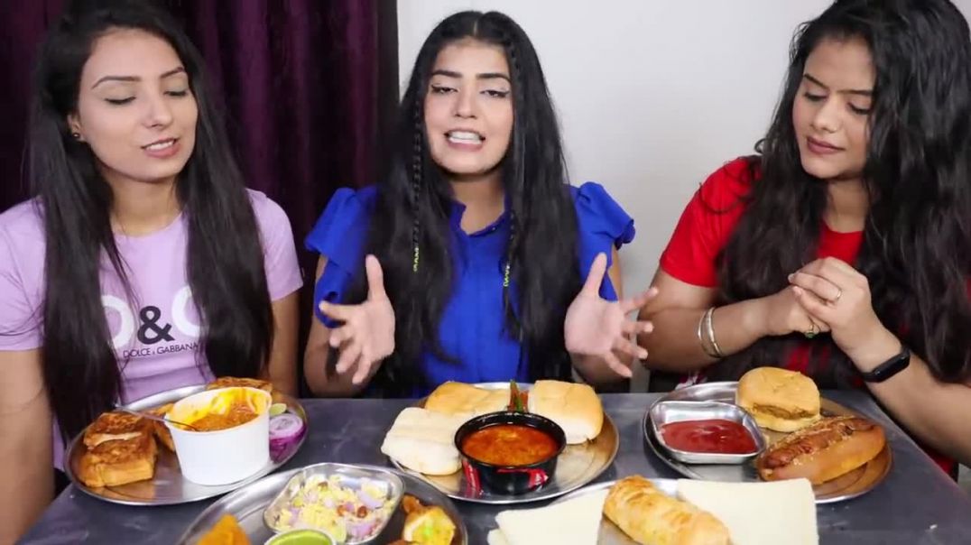 ⁣Vada Pav, Bread Pakora, Hot Dog, Burger, Pav Bhaji, Sandwich Eating Challenge Food Challenge