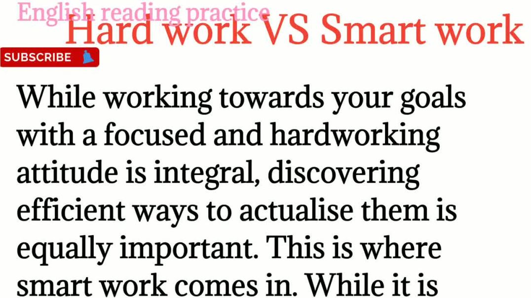 ⁣97,Hard wark VS smart wark। difference between hard work VS Smart work_how to read english to hindi