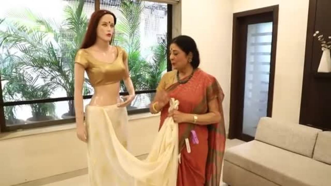 ⁣Style No 49- How To Wear Sonam Kapoor Square Pallu Saree - Sonam Kapoor- Kalpana Shah Saree Drapes-