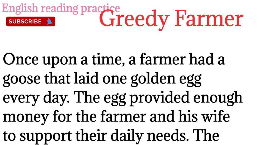 181,Greedy farmer story_ english reading_learn English with grammar @English reading practice