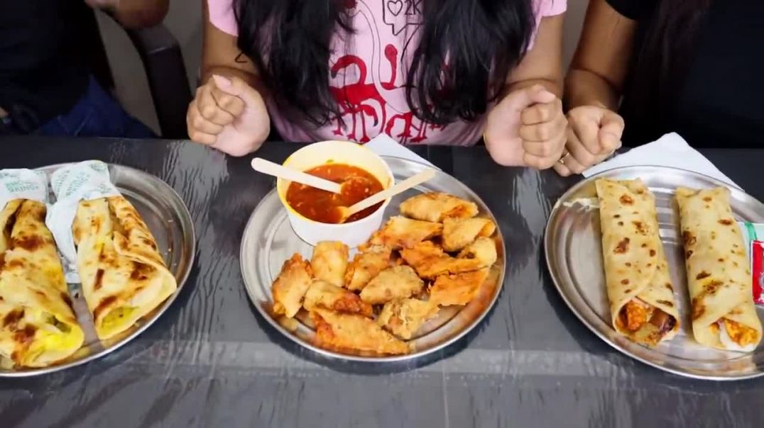 Paneer Tikka Roll, Spring Roll, Cheese Paneer Melted Roll, Eating Challenge Food Challenge