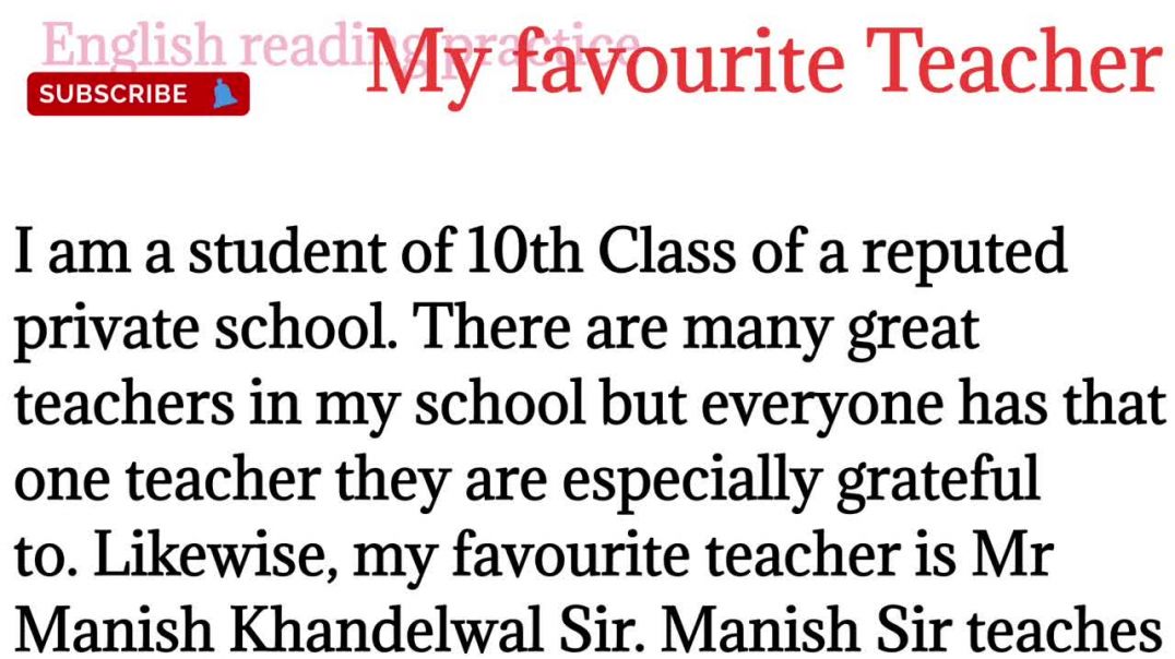 214,My favourite teacher_My inspiration_english reading paragraph_essay @English reading practice