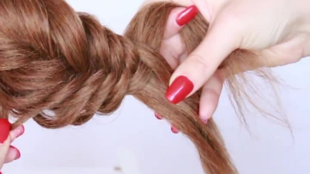 New EASY French braided bun hairstyle  __ beautiful hairstyle __ prom hairstyles __ hairstyle  juda