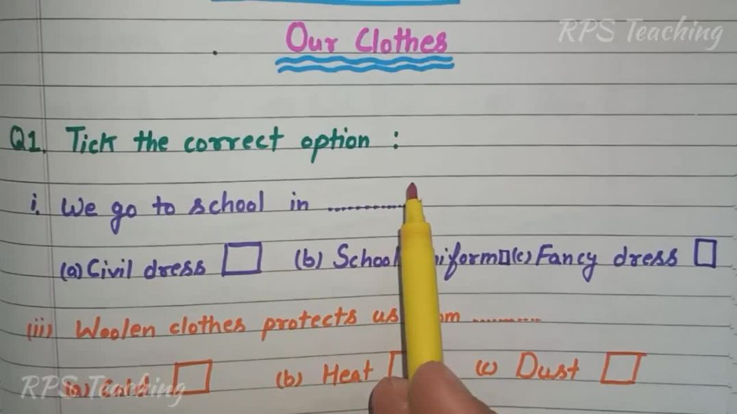 1st Class EVS Worksheet Our Clothes _ First class ki Worksheet Our Clothes _ EVS ki worksheet Kids
