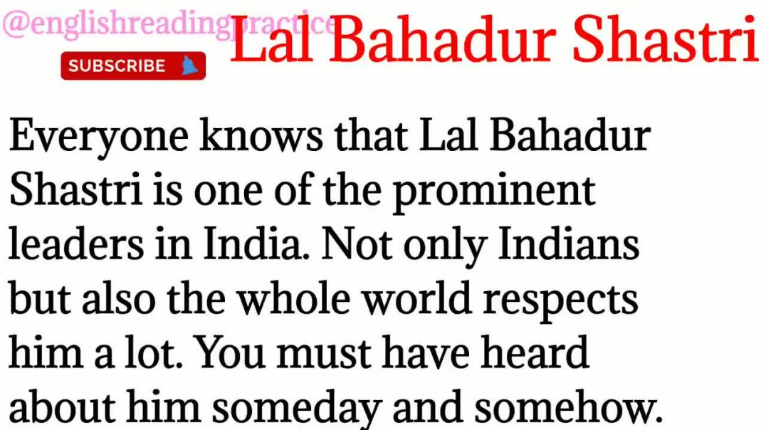 52,Lal Bahadur Shastri essay_ paragraph on Lal Bahadur Shastri_learn english with grammer vocabulary