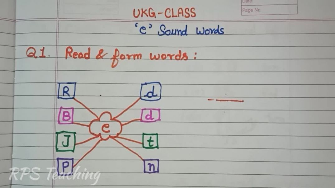 ⁣UKG Class English Worksheet Sound of _e_ _ Phonic Sounds for UKG Class_ RPS Teaching #online #study
