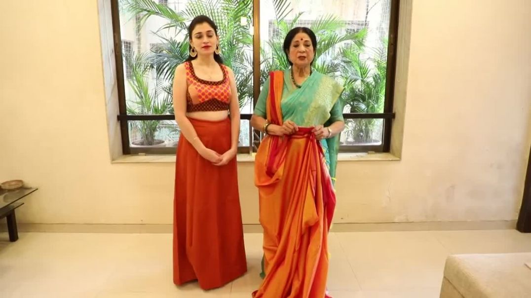 Style no 95 _ Kalpana Shah Saree Drapes _ How to wear Sri Lankan Saree Drape_ Osaria