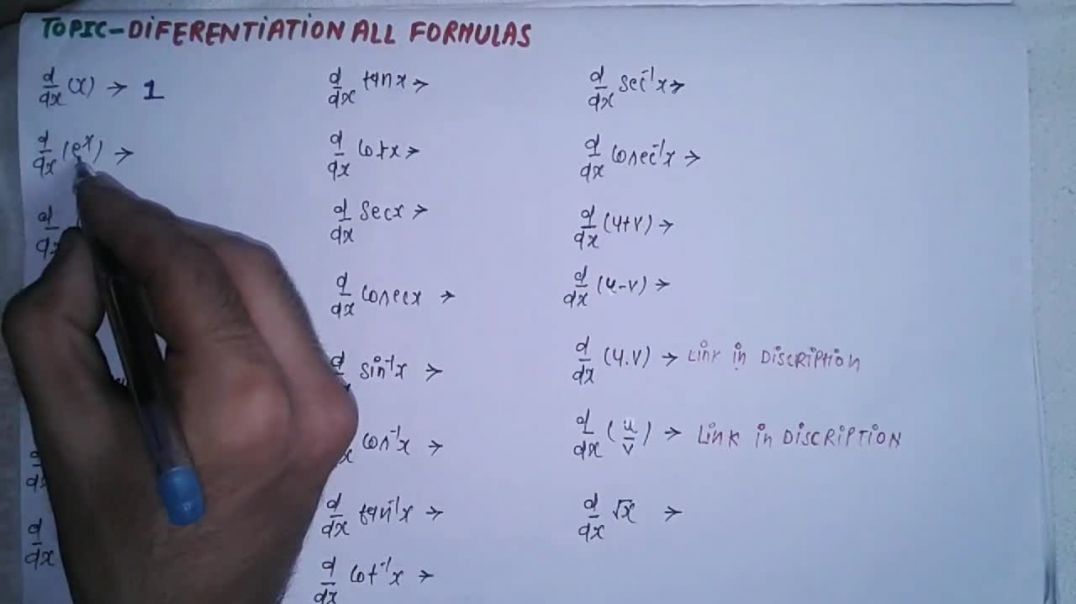 ⁣Differentiation all Formulas - _ अवकलन के सूत्र _