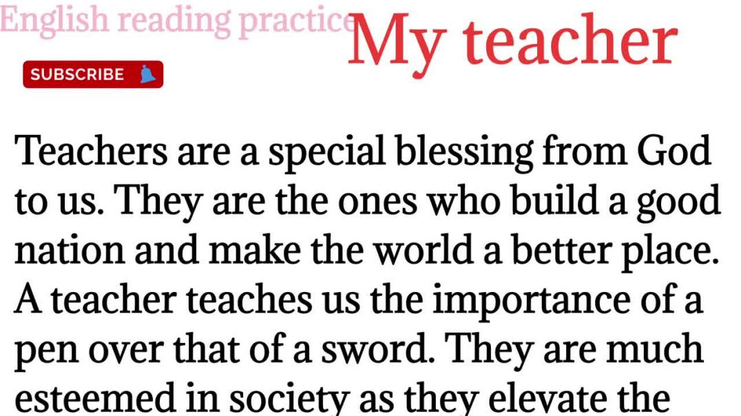 ⁣187,My teacher।My favourite teacher। english practice। paragraph @English reading practice