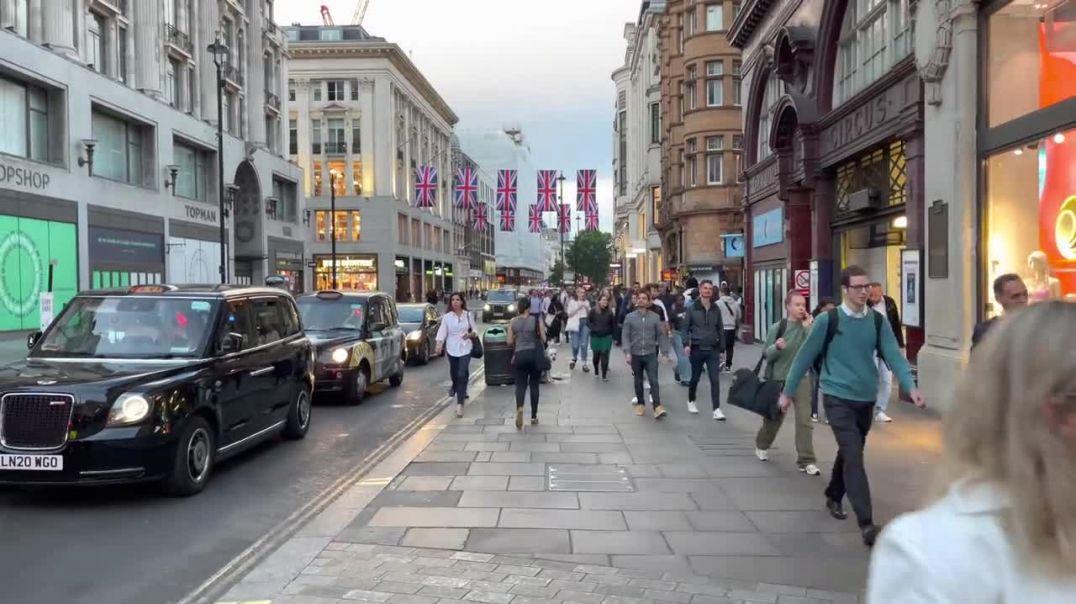 England, London City Summer Street Evening Tour 2022 _ 4k Hdr Virtual Walking Tour Around The City