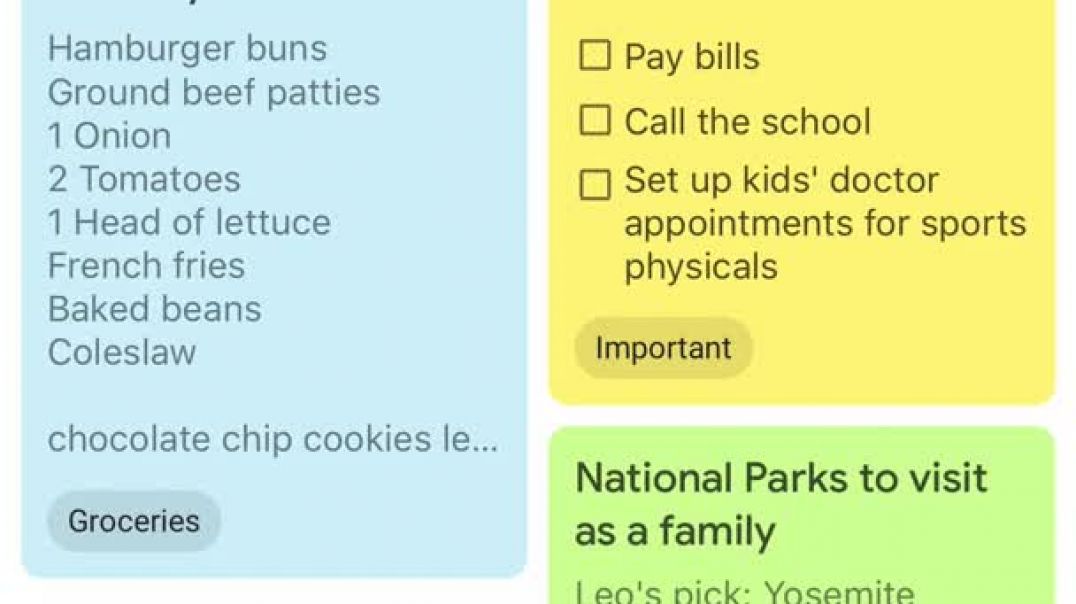 ⁣Google Keep- Organizing Notes