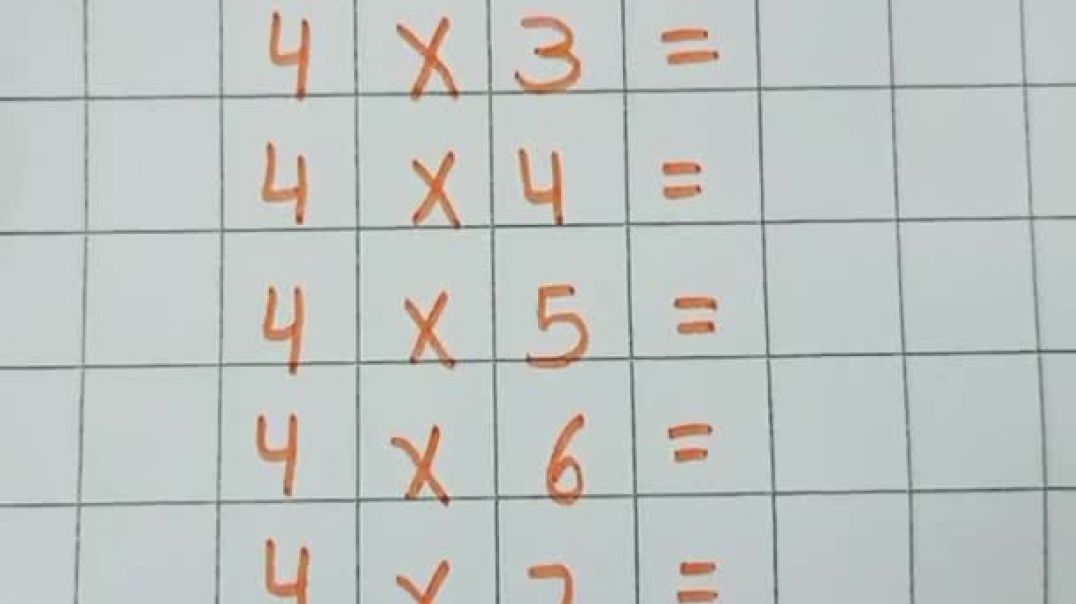 ⁣How to Write and speak Table of 4 ✍🏻 चार का पहाड़ा कैसे लिखें और बोलें #math #tables #rps_teaching
