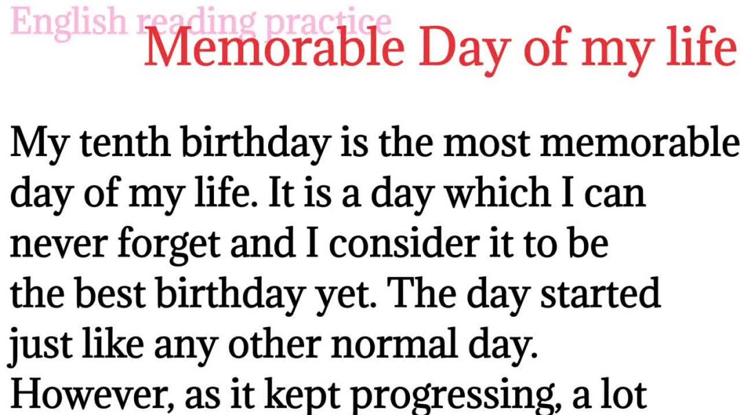 186,Memorable day of my life_My birthday_english to Hindi translation @English reading practice