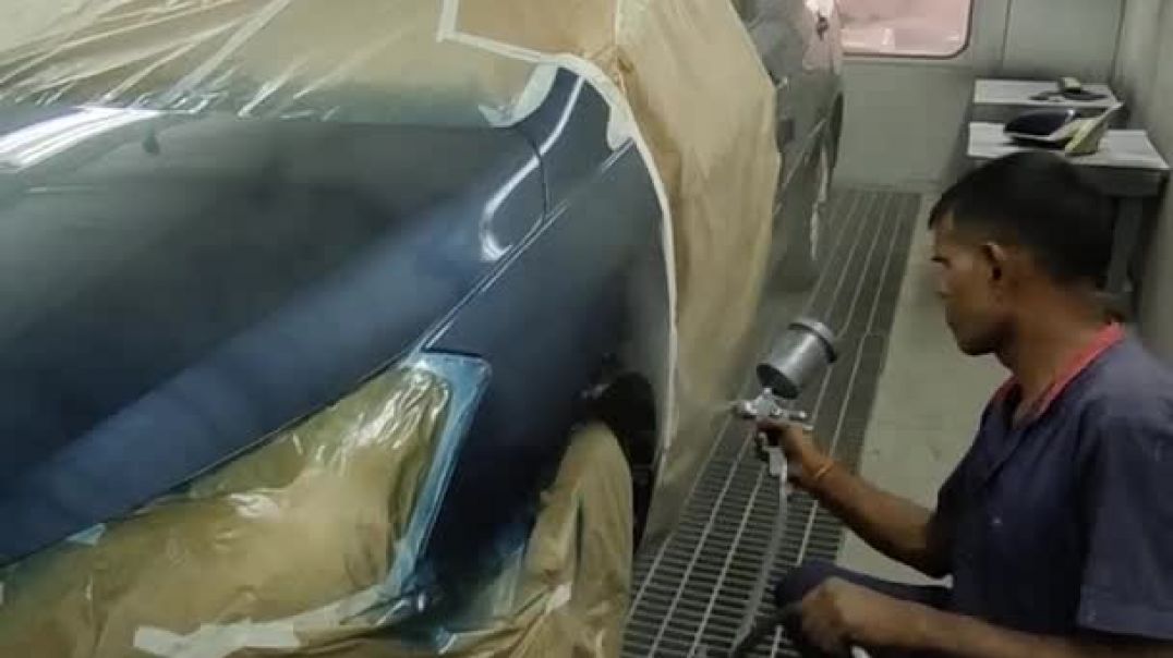 ⁣Clear coat applying on Ciaz